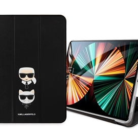 کیف چرمی آیپد پرو 12.9 اینچ طرح کارل و گربه CG Mobile iPad Pro 12.9 2020/2021 Cat Karl Lagerfeld Leather Case